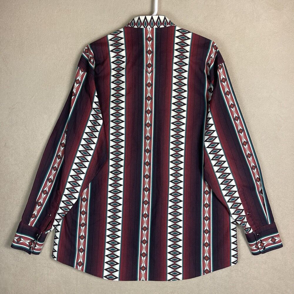 Panhandle Slim Shirt Mens Extra Large Red Western Long Sleeve Adult - Picture 10 of 11